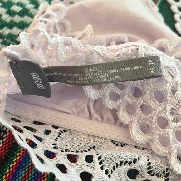 AERIE Eyelet Lace Floral Bralette Racerback Boho - Picture 3 of 5
